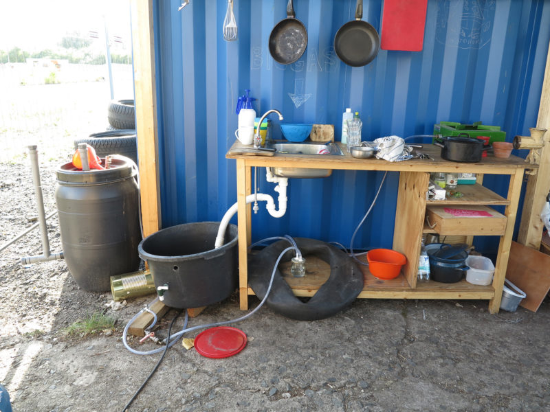 Kitchen: waste water and biogas digester